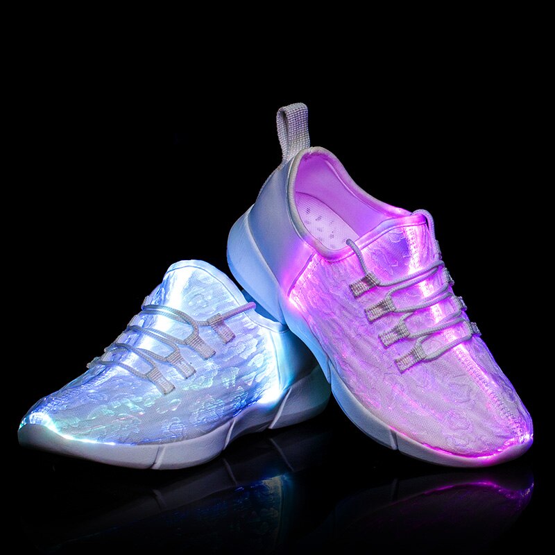 Led chaussures à fibres optiques pour filles garçons hommes femmes USB Recharge brillant baskets homme éclairer nouvelles chaussures d'été taille 35-44