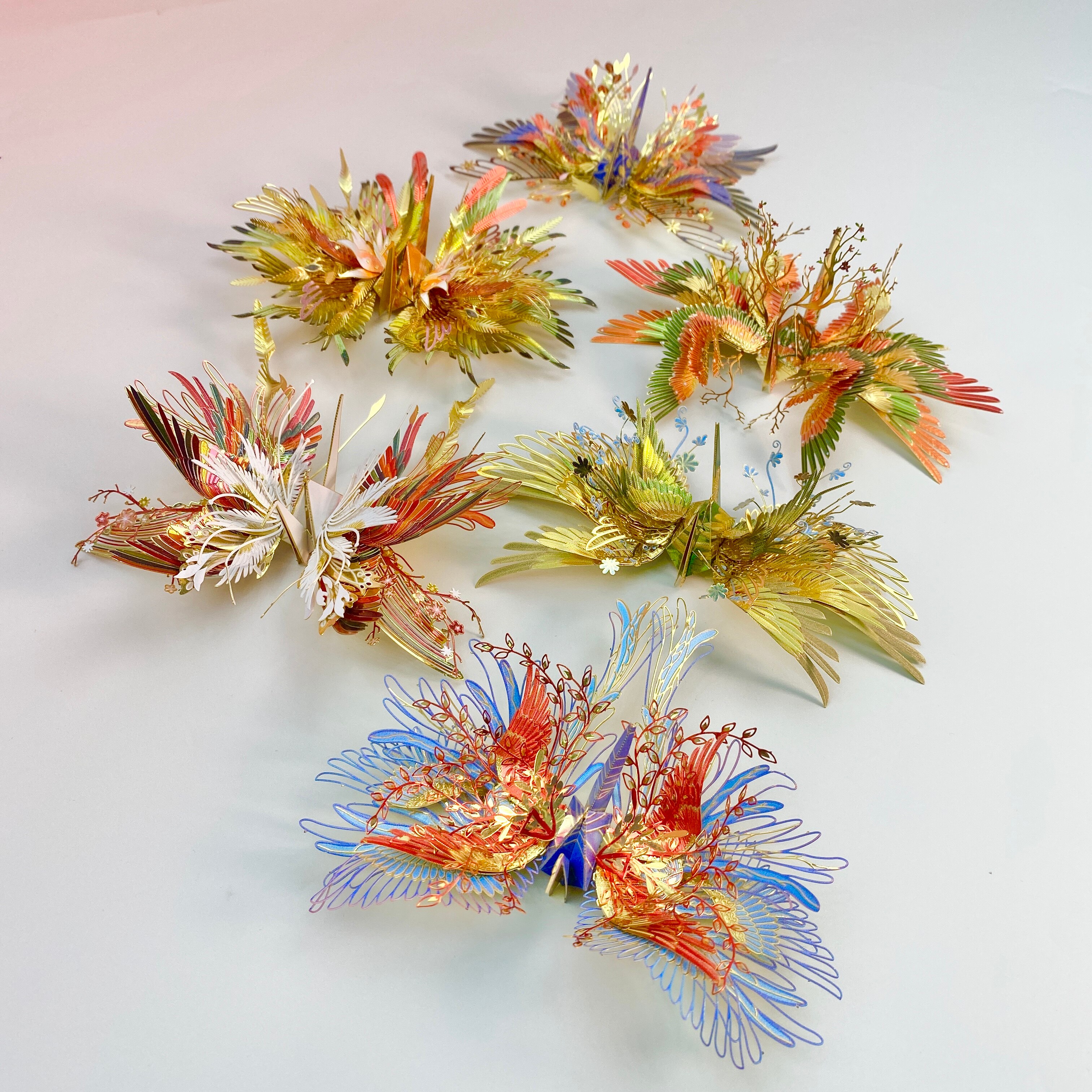 Model ONE THOUSAND ORIGAMI CRANES Toys DIY Animal Folk Crafts 3D Metal Puzzle Game For Girls