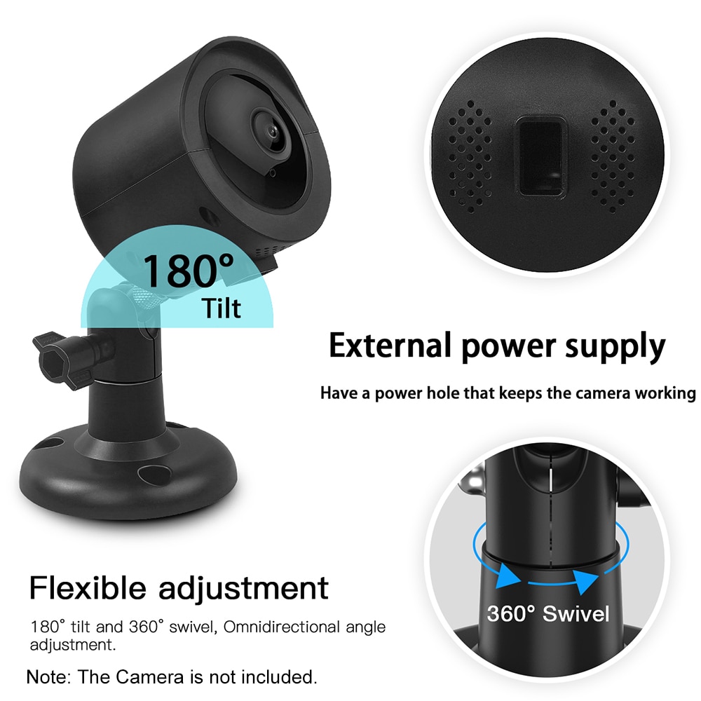 Soporte de pared resistente a la intemperie para YI Home soporte giratorio de 360 grados montado en cámara de pared para YI 1080p/720p Home Camera