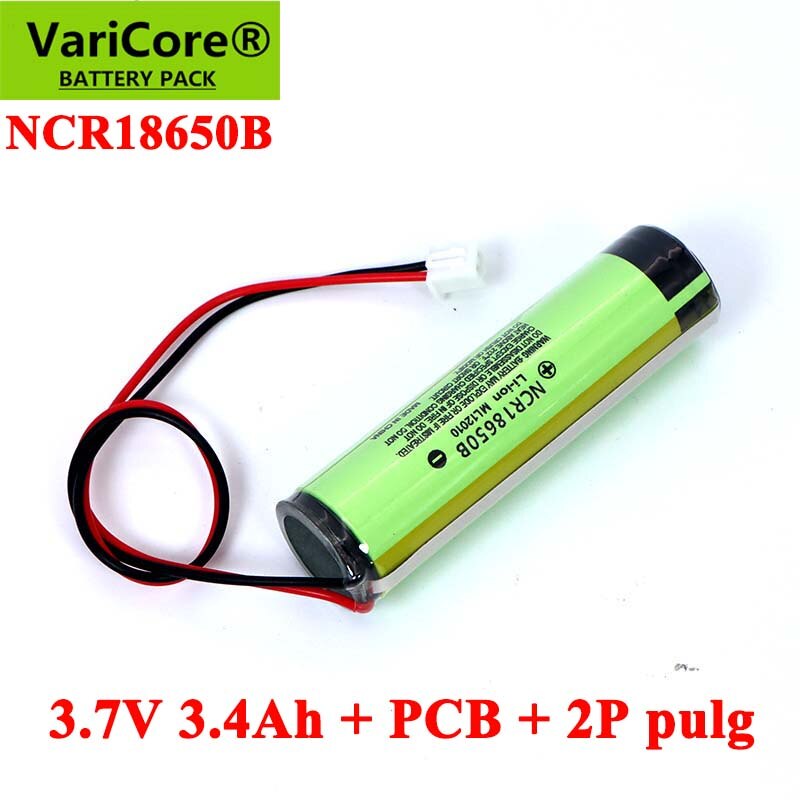 3.7V 3.4Ah 18650 NCR18650B 3400Mah Oplaadbare Li-Ion Batterij Met Pcb + 2P Pulg Voor Elektrische speelgoed Nail Lamp Batterijen