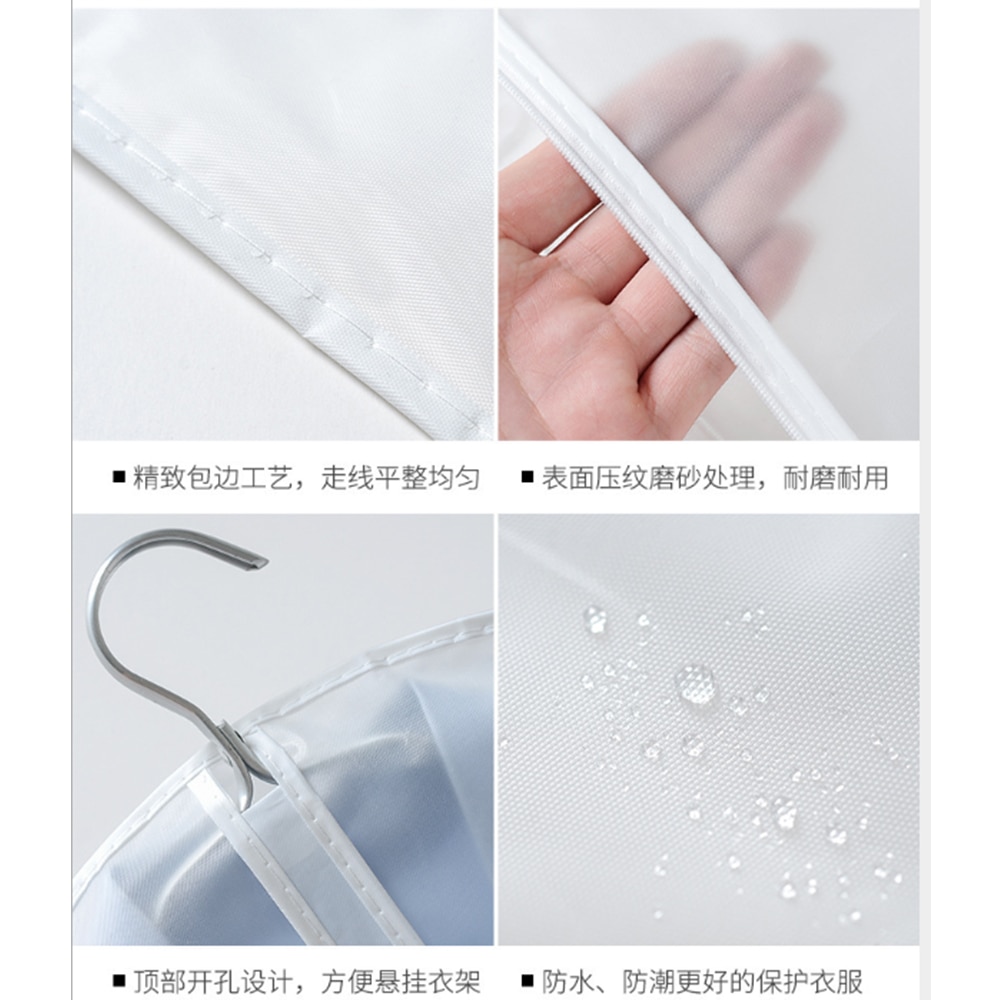 5Pcs Kleerhanger Pak Kledingstuk Jas Stofdicht Stofkap Huishoudelijke Opbergzakken Opknoping Organisator Garderobe Hangers