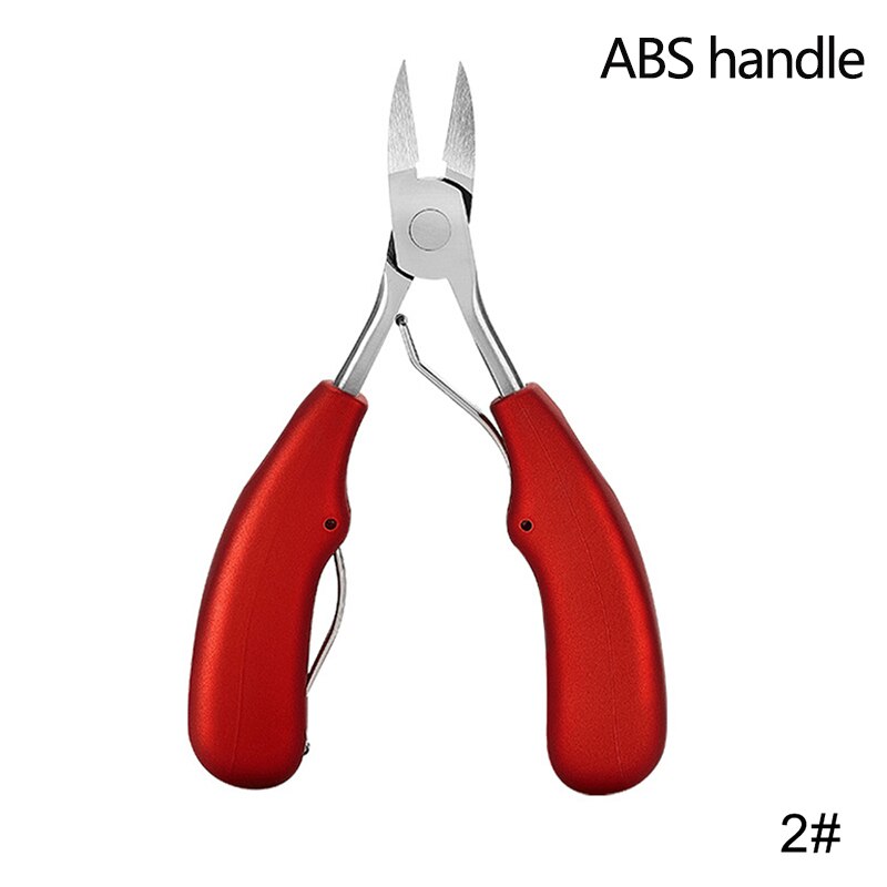 Pinzas para cortar las uñas de los dedos, fórceps para cortar las cutículas, instrumentos de cuidado de los pies para manicura y pedicura: Red ABS handle