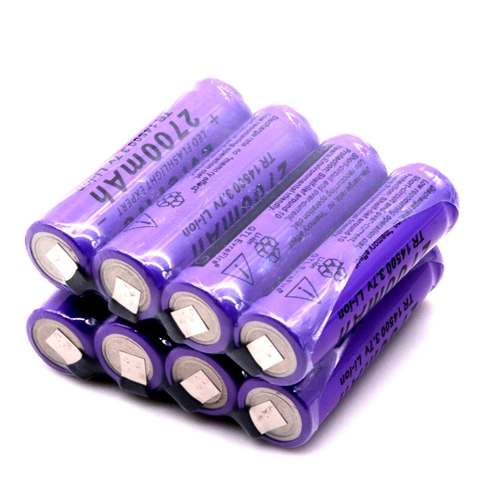14500 litiumakkua litiumakku ladattavat akut hitsaus nikkelilevyakut 3.7v 2700 mah taskulampulle