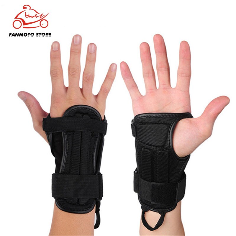 Sulaite protetor de pulso para motocicleta, 1 par profissional de suporte de pulso para skate e esqui, protetor de palma da mão