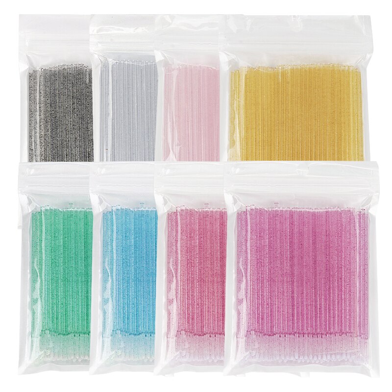 100 Pcs MicroBrush di cristallo usa e getta ciglia individuali rimozione tampone Micro pennello per le donne estensione ciglia strumenti pennello trucco