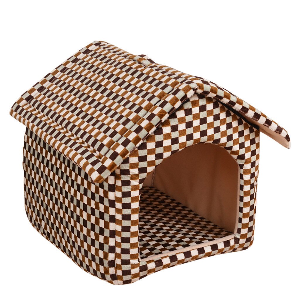 Pet Dog Bed Foldable Dog House Small Footprint Pet Bed Tent Cat Kennel Indoor Portable Travel pet house Kennel Puppy Mat: C / M