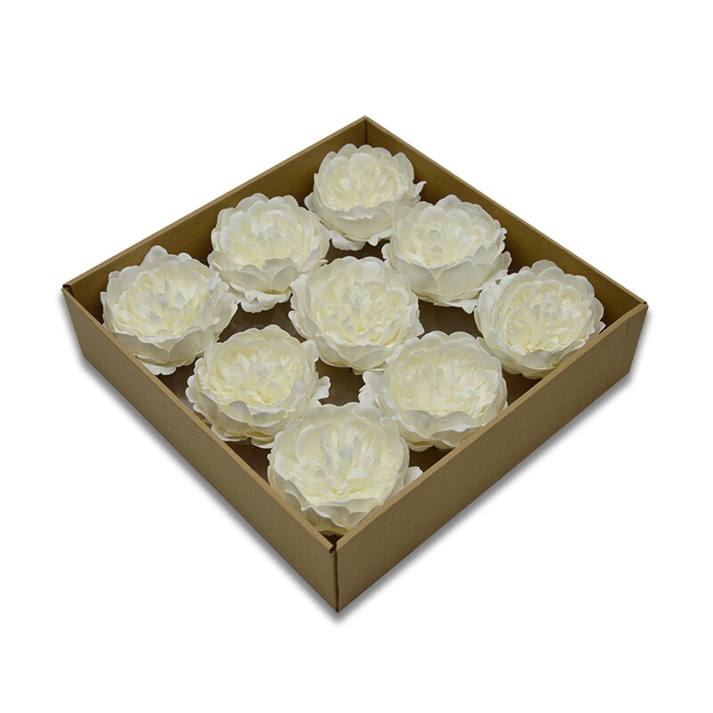 8cm pas cher nouvelle grande pivoine têtes beauté Rose mariage Bouquet décor à la maison savon à la main fleurs Art: white