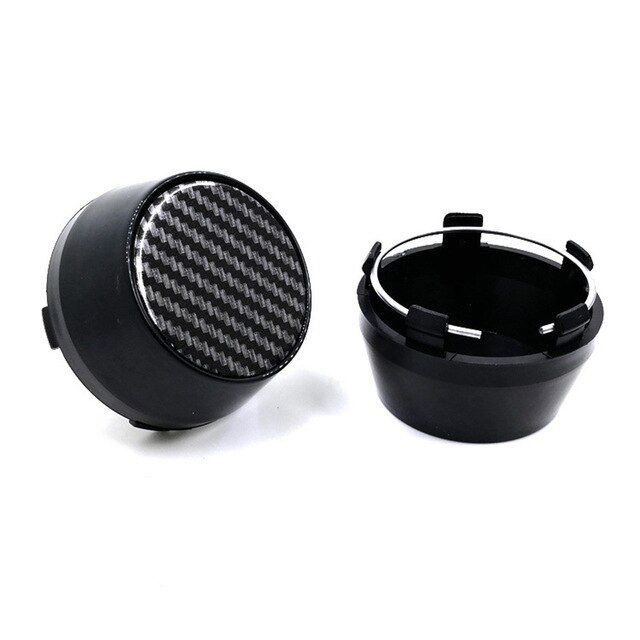 Capuchon de moyeu de roue centrale 60mm pour jantes de voiture en plastique ABS + aluminium de: Black Carbon Fiber