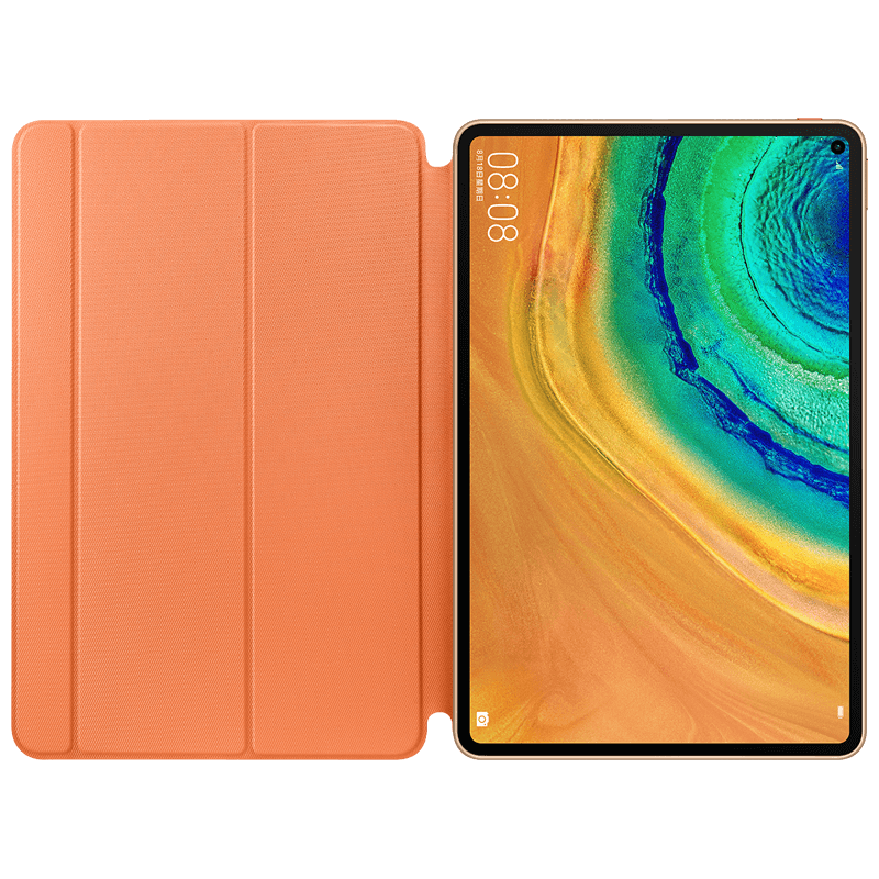 Originele huawei tablet matepad pro 10.8 slimme leren hoes met een prachtig uiterlijk, magnetische slimme opening en sluiting: Oranje