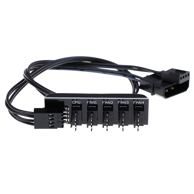 1 To 5 4Pin CPU cooler case fan Hub splitter adapter power cable