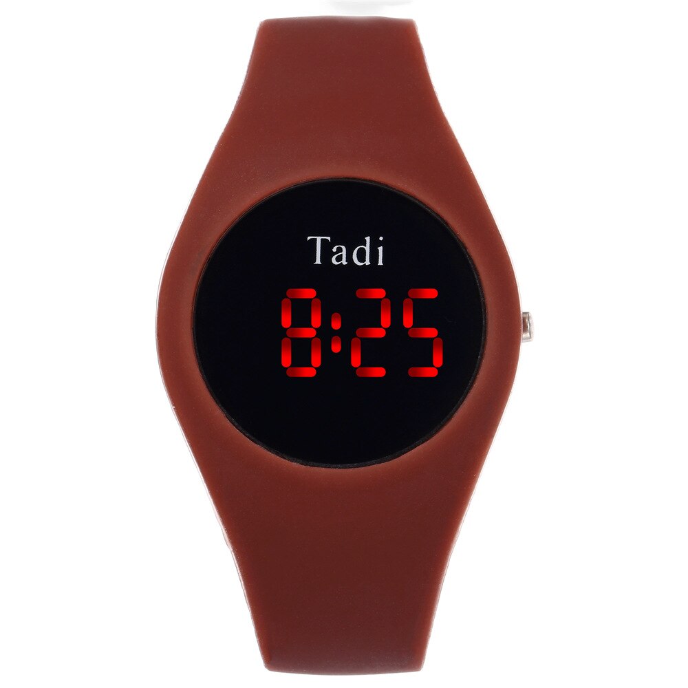 Vrouwen Mode Digitale Vrouwen Elektronische Horloge Plastic Luie Studenten Eenvoudige Horloge Vrouwen: Brown
