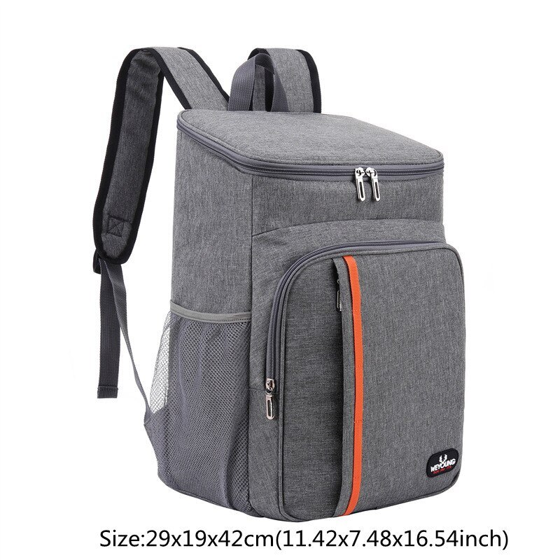 Koeltas Rugzak Picknick Thermische Voedsel Levering Ijs Thermo Lunch Camping Koelkast Geïsoleerde Pack Accessoires Benodigdheden: B Gray