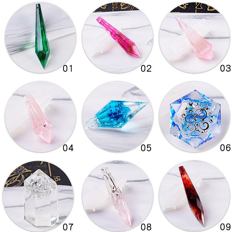 SNASAN Crystal pendulum wisiorek z otworem silikonowe formy narzędzie jubilerskie żywica epoksydowa UV formy suszony kwiat żywica dekoracyjne rzemiosło