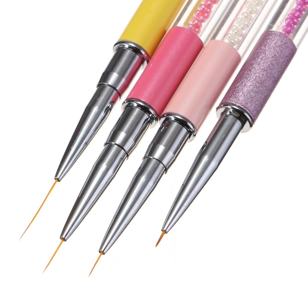 Noq manikyr dragpenna nail art verktyg pärlstav prickiga borstar verktyg för gellack ritning nagelprylar penna