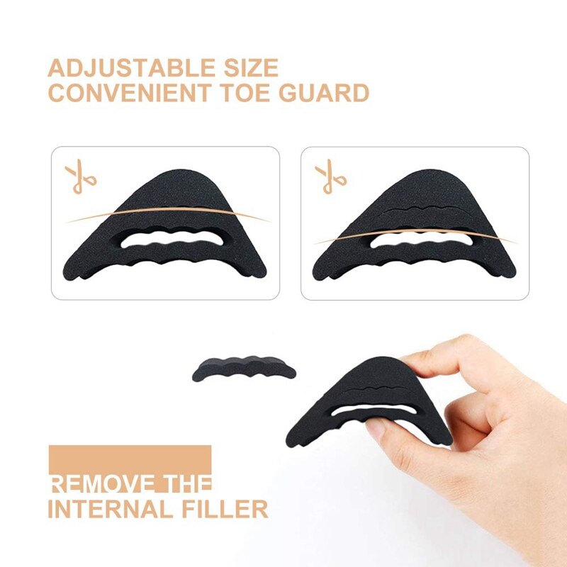 4 Pairs Toe Filler Inserts Adjustable Toe Plug Reusable Shoe Filler for Too Big Shoes for Women Men Unisex Pumps Flats Sneakers