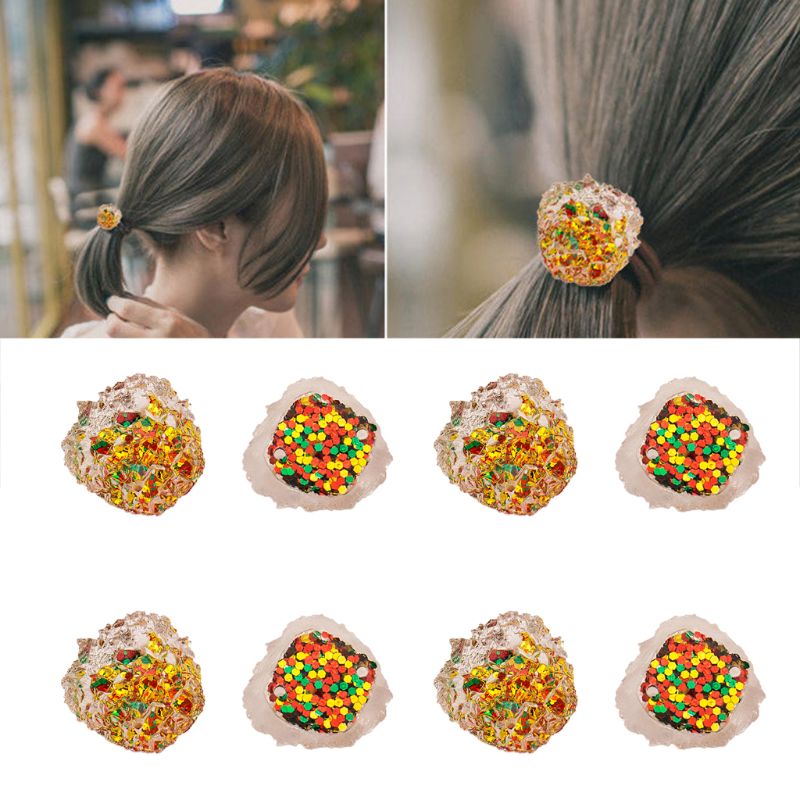 10 stk farvet krystalharpiks knap uregelmæssig overflade paillet diy pandebånd smykker  m6cd