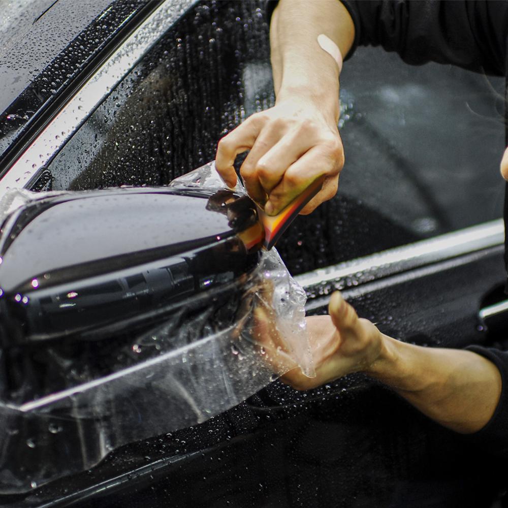 Foshio blød gummiskraber til beskyttende film installere kulfiber vinyl bil wrap skraber vindue farvetone auto rengøringsværktøj