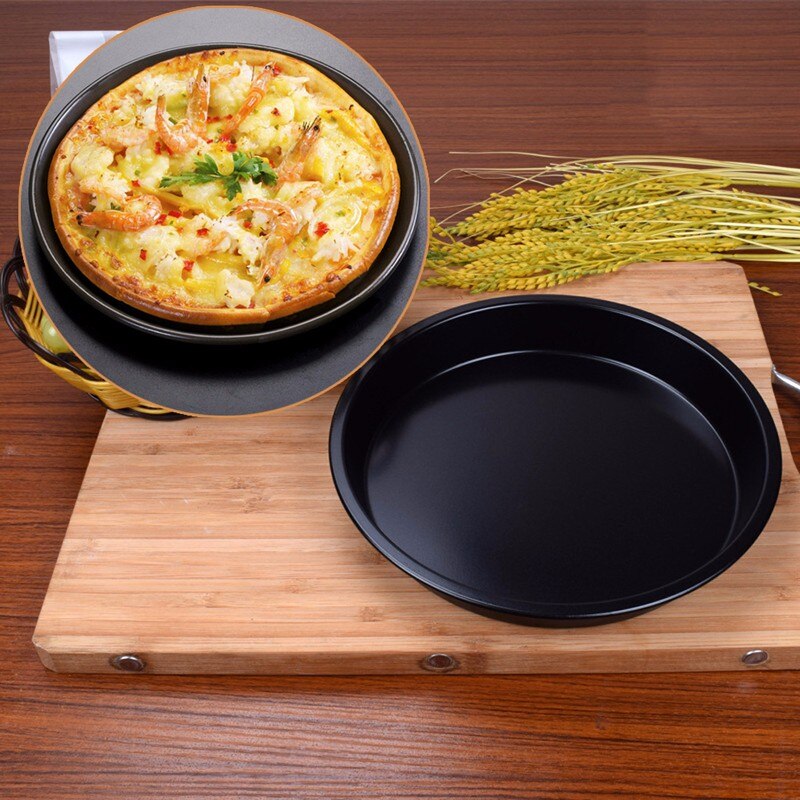 Round Dish Deep Pizza Pan Non-stick Pie Tray Baking Kitchen Tool 22cm Steel