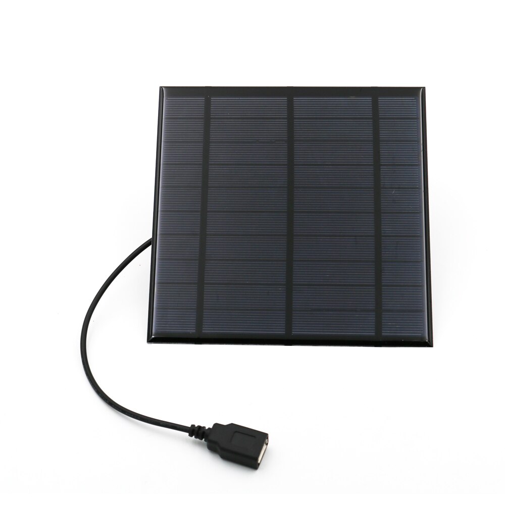 Solcellepanel 2/2.5/4.5w 5v usb utgang  dc 5.5*2.1 solcelle batterilader spenningsregulator mobiltelefon strømbank