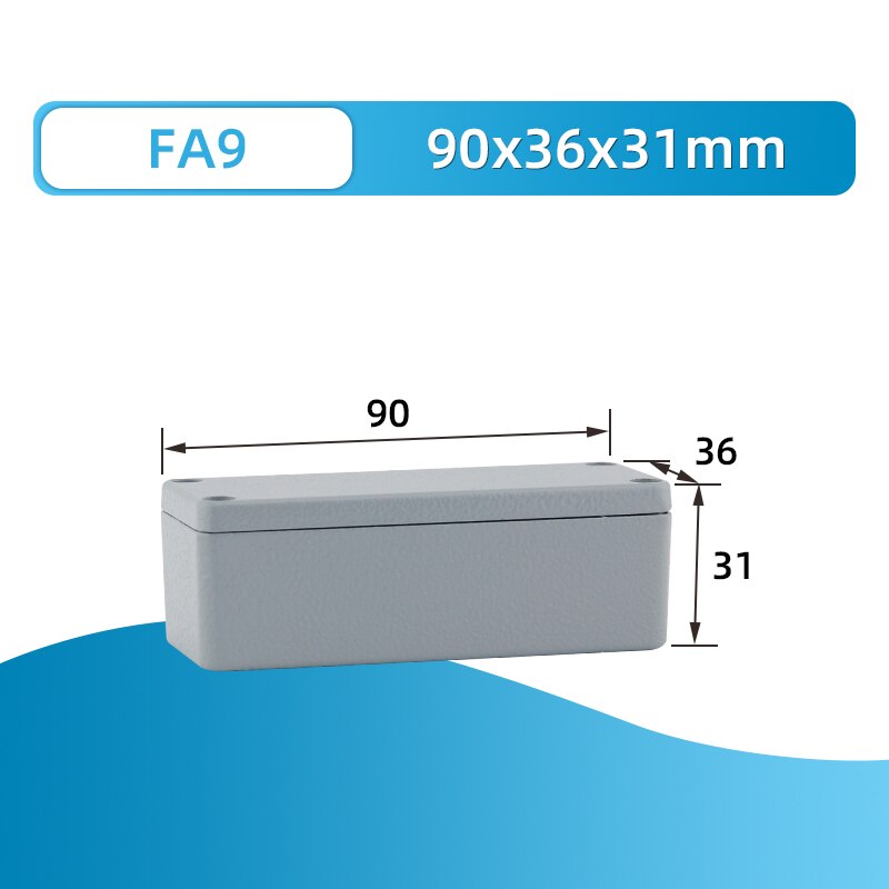 IP66 waterproof aluminium electrical assembly project junction box metal enclosure case hermetic distribution terminal housing: FA9 90x36x31mm
