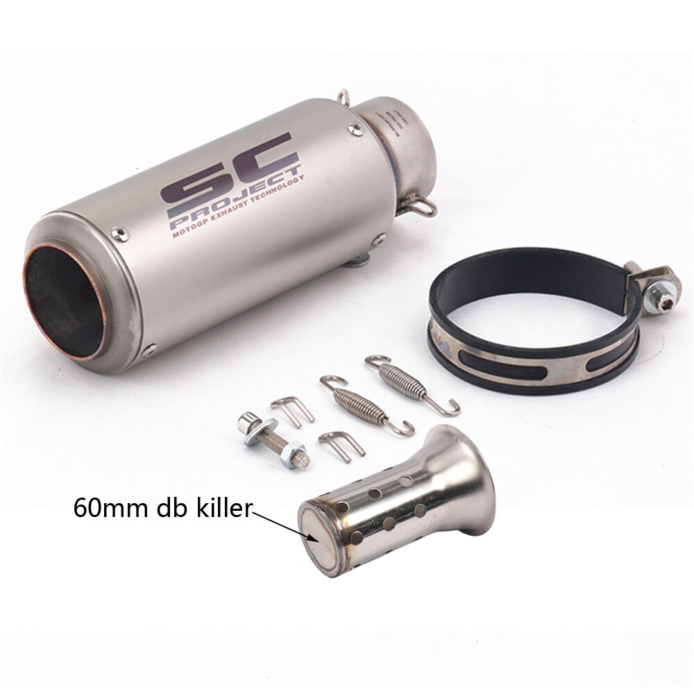 51mm 61mm Motorcycle Exhaust Pipe SC Racing Project Escape Moto Muffler For Pit Bike Cafe Racer pcx r6 z900 mt07 g310gs er6n fz6: A-60mm