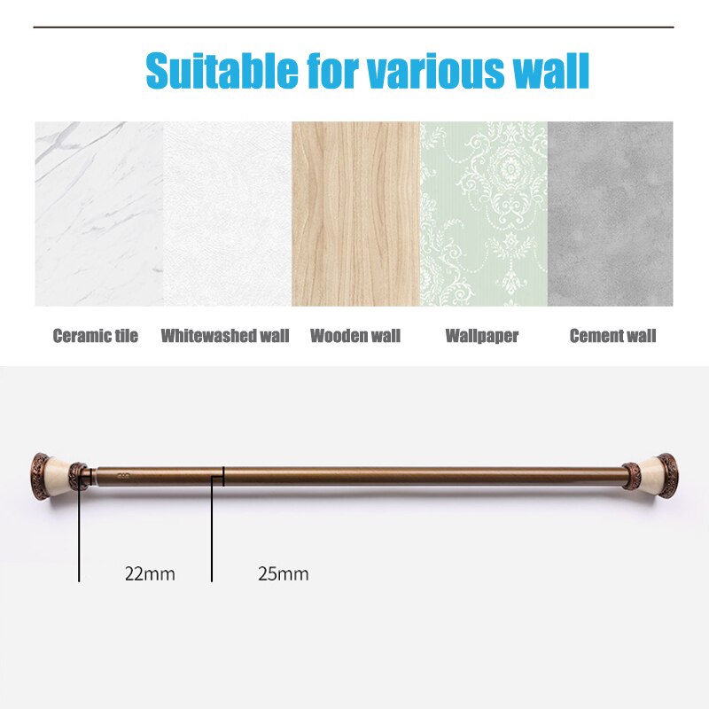 Punch-Free Nordic Telescopic Rod Shower Curtain Rod Set High-end Shower Curtain Hooks Adjustable Bathroom/Window Curtain Rod