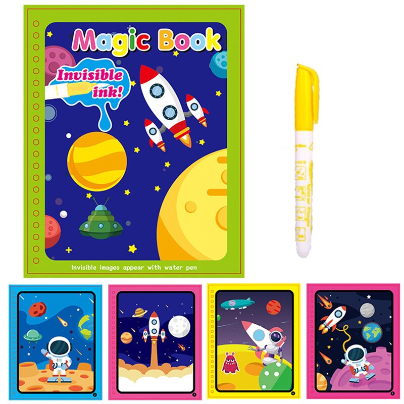 2021 nuovi bambini che imparano il disegno Set riutilizzabile magico libro di acqua bordo Colorling educazione sensoriale sirena giocattoli del fumetto: Space