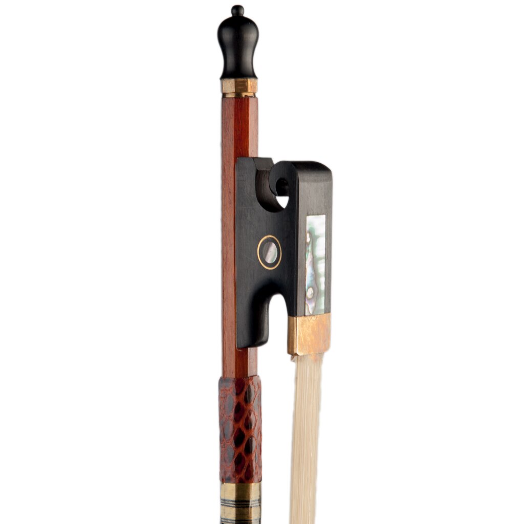 4/4 Pernambuco Violin Bow W/Black Ox Horn Frog Mongolian Horse Hair Full Size Bow For 4/4 Violin Fiddle