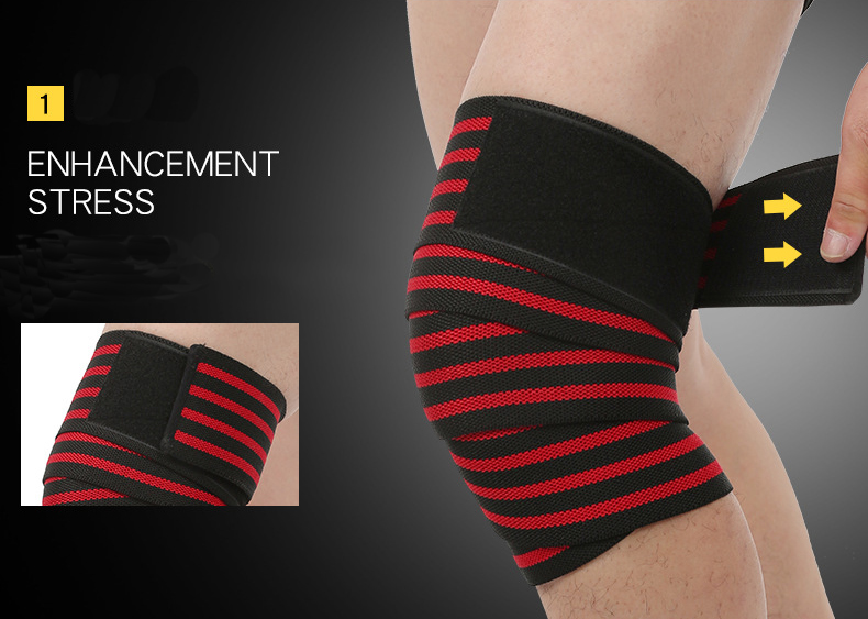 1 kpl polvikääreet miesten fitness painonnosto urheilu polvisidet kyykky harjoitusvälineet tarvikkeet kuntosalille 180*8cm