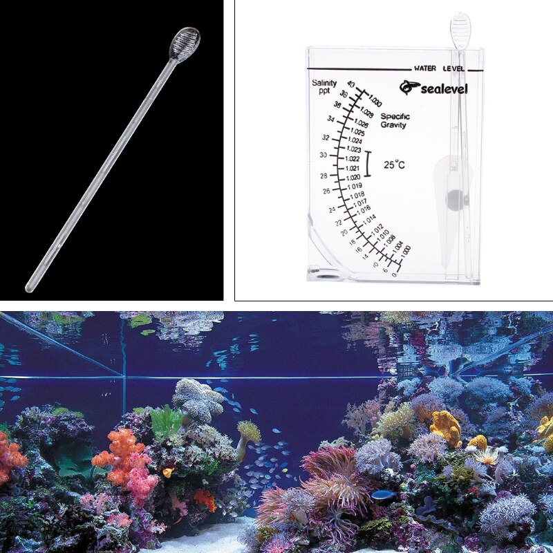 Marine Hydrometer Reef Fish Tank Aquarium Water Salinity Specific Gravity Test J6PC