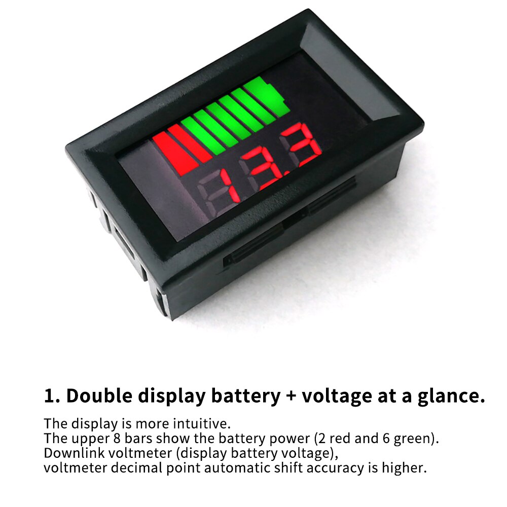 Digitale Batterij Meter Elektrische Voertuig Voltage Meter Digitale Batterij Voltage Meter Voor 12V Naar 84V Elektrische Voertuig
