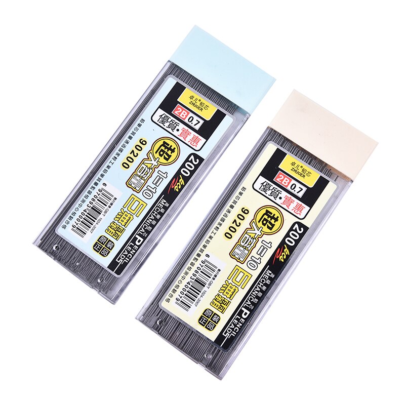 200Pcs/Box Graphite Lead 2B Mechanical Pencil Refill Plastic Automatic Replace Pencil Lead 0.5,0.7