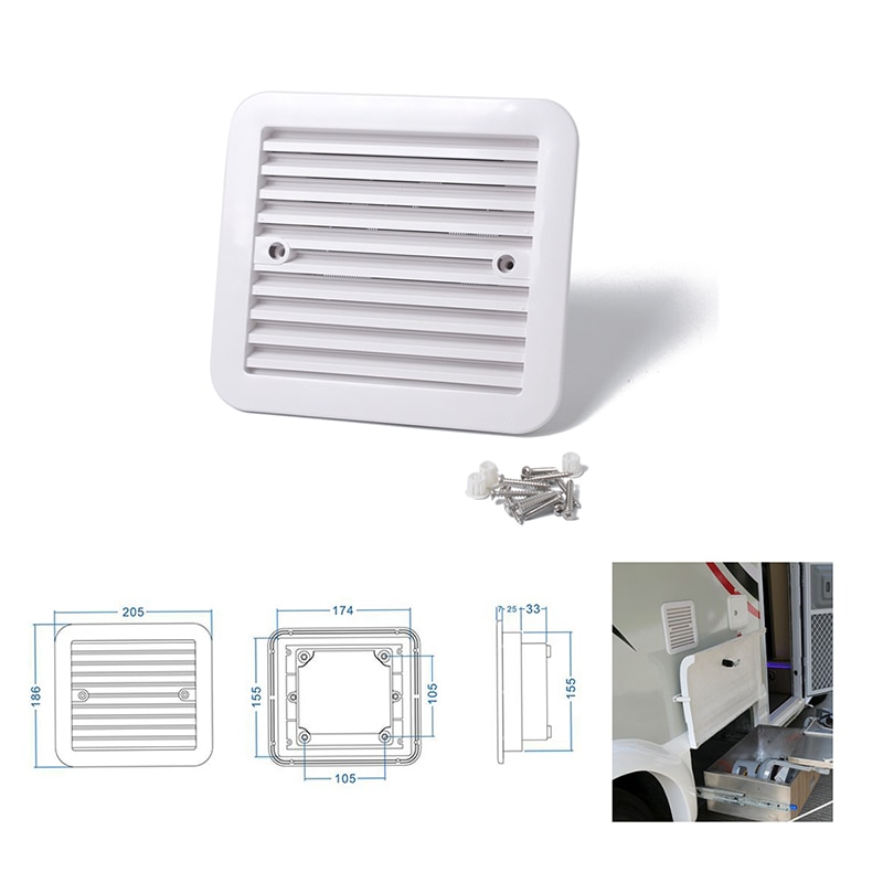 12V Side Air Cooling Blower Fan RV Boat Caravan Vent Exhaust Ventilation White