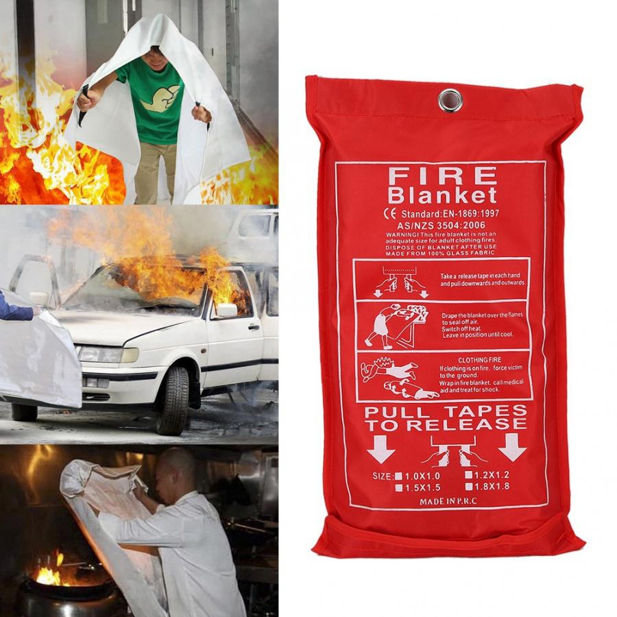 Fiberglass Emergency Fire Safety Blanket for Kitchen Camping Fireplace Grill Car Fiberglass Emergency Fire Blanket