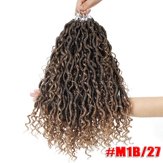 River Locs Crochet Braids Ombre Synthetic Braiding Hair Bohemian locks Crochet Goddess Locs Hair Extensions: 30