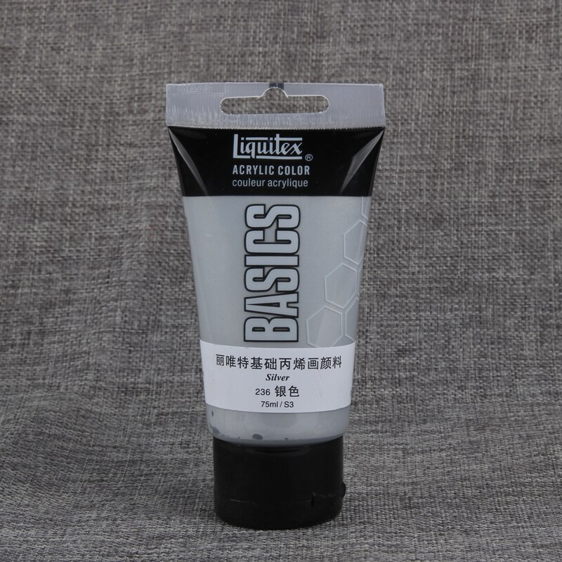 1 tube akrylmaling pigment negle væg maling kunst hånd 75ml 3d effekt maling pigment: Sølv