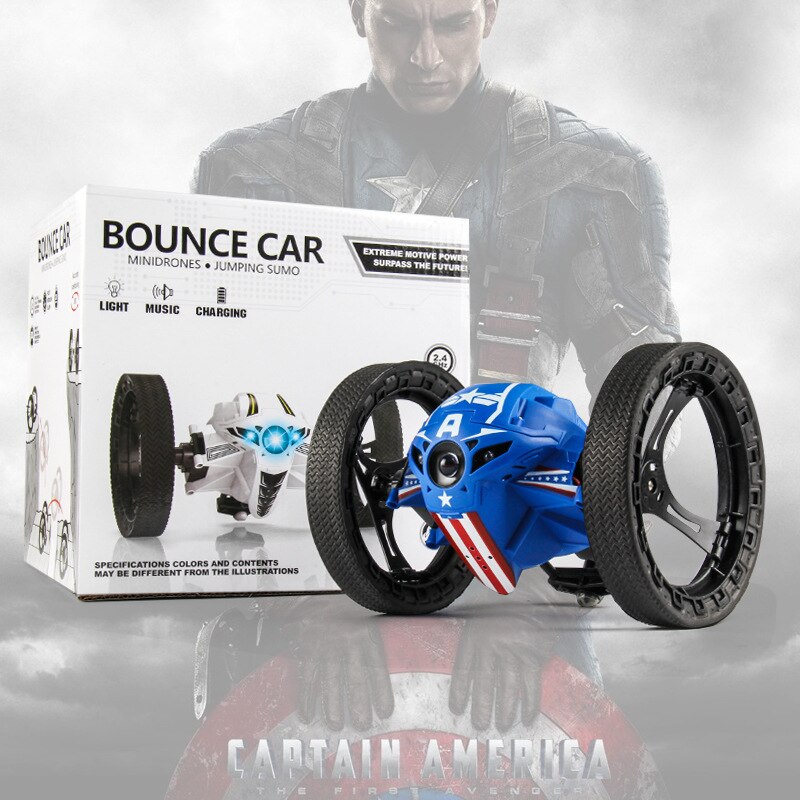 2.4G Remote Control Toys RC Car Bounce Car Jumping Car with Flexible Wheels Rotation LED Night Light RC Robot Car VS SJ88