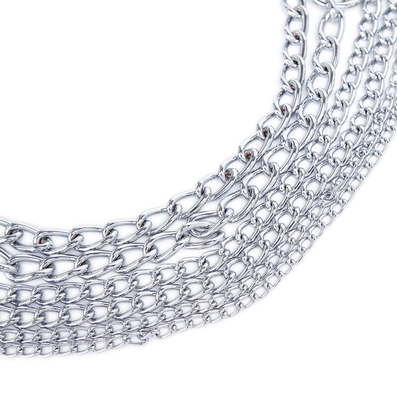 Stainless Steel Snake Chain Dog Leash Durable Metal Training Dog Leash With Red Black Handle