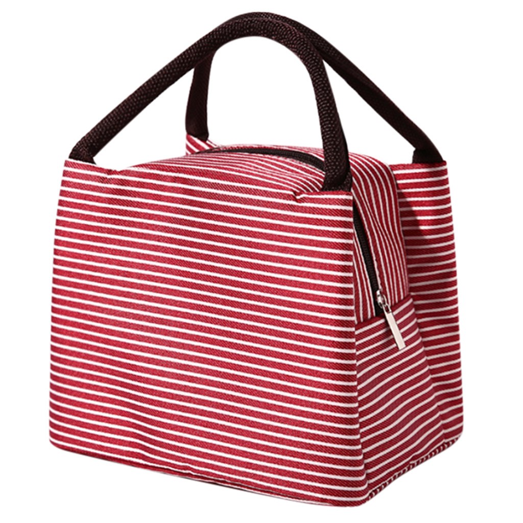 Lunchbox Draagbare Geïsoleerde Canvas Lunch Tas Thermische Voedsel Functionele Patroon Koeler Picknick Lunch Tassen Voor Vrouwen # l20: Rood