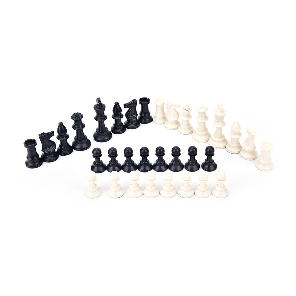 32 unids/set ajedrez medieval piezas/de plástico completo ajedrez con amigo jugar ajedrez para relajarse 65MM de altura