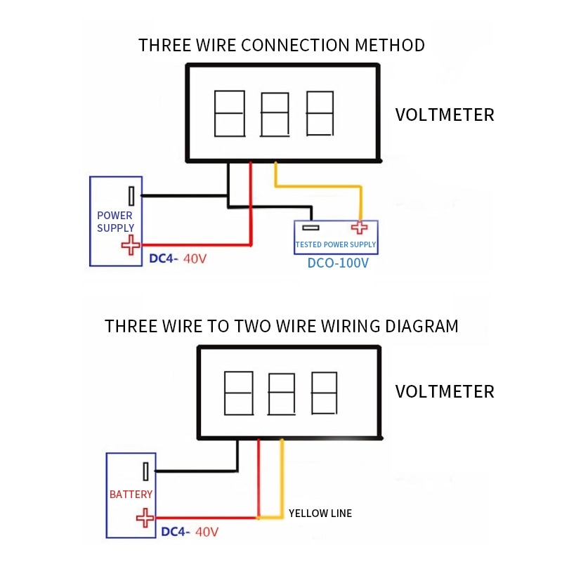 3 Wire 0 28 Inch Dc 0 100v Mini Led Display Gauge Voltage Meter Voltmeter Tools Measurement Rate