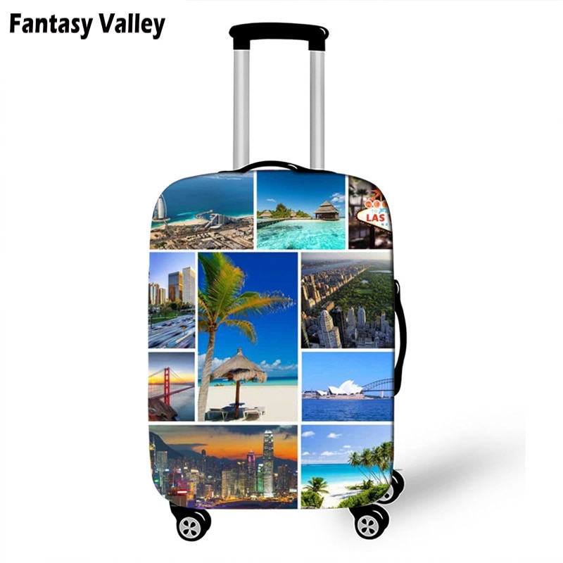 Luggage Cover - Statue of Liberty - Elastic Travel Suitcase Protector - Patchwork Nylon