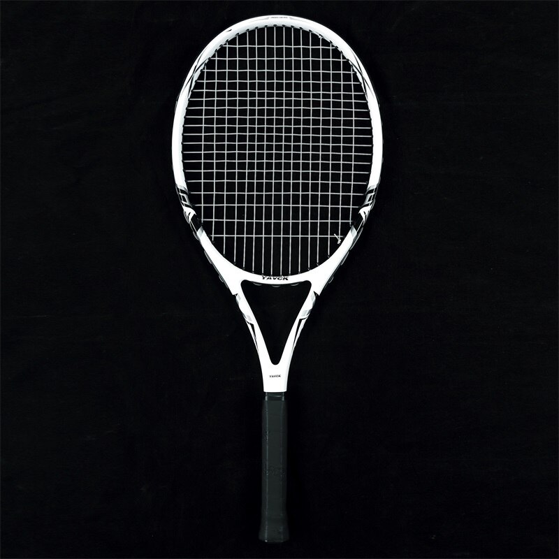 Tennis racket Carbon Aluminum Alloy Racquet with cover bag and 1pc overgirp Grip Size: 4 1/4: white