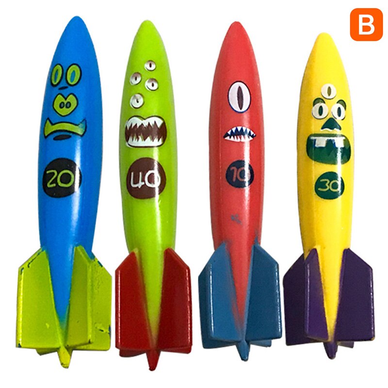 4 Stuks Kinderen Zwembad Speelgoed Raket Torpedo Duiken Spelen Zomer Spel Voor Kinderen