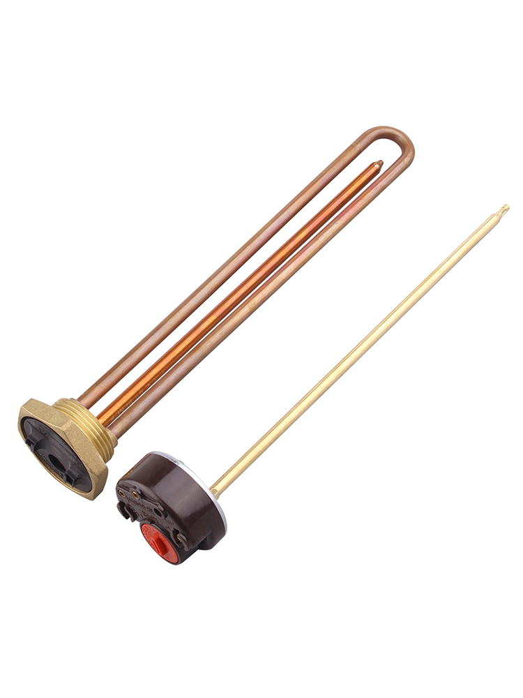 Calentador de agua eléctrico con elemento calefactor de inmersión de 220V con control de temperatura calentador Tubular de rosca DN32 resistencia de cobre: Negro