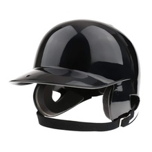 -Batter's Helmet Softball Baseball Helmet Double Flap - Black: Default Title