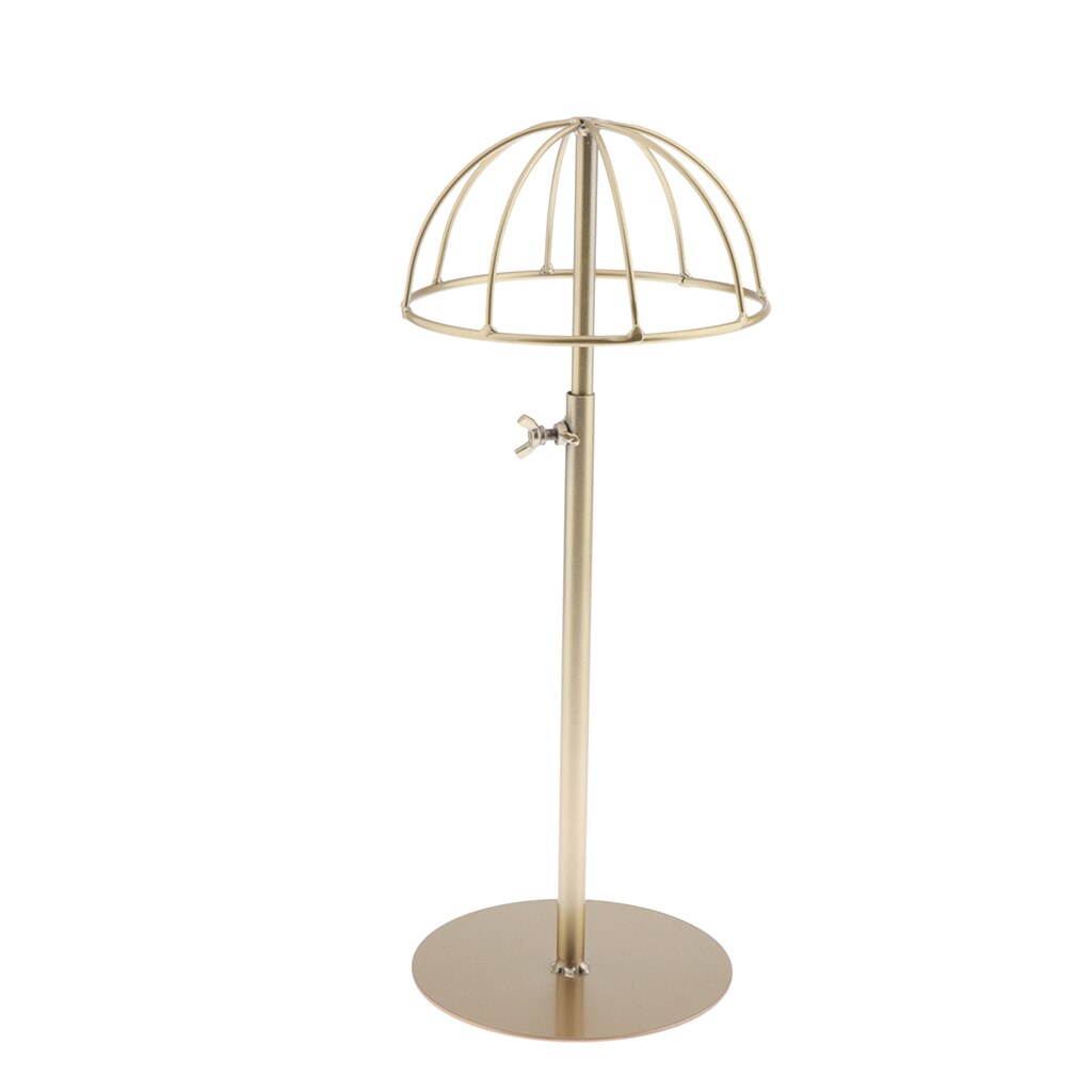 Vintage guld metall hatthylla/keps/peruk hållare fristående display stativ