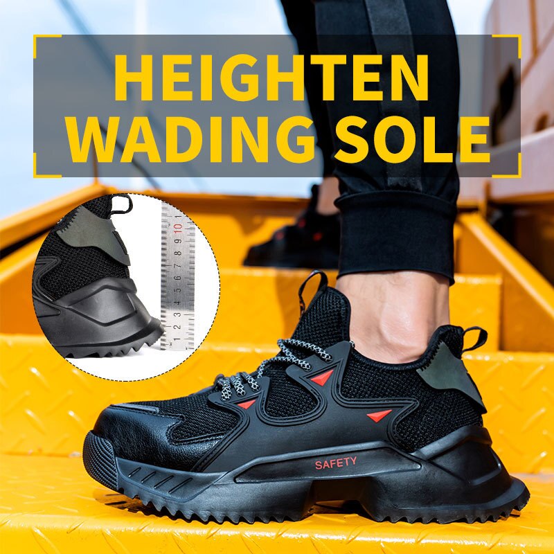Chaussures d&#39;assurance contre les coups de couteau pour homme, souliers de sécurité respirants et confortables avec embout en acier