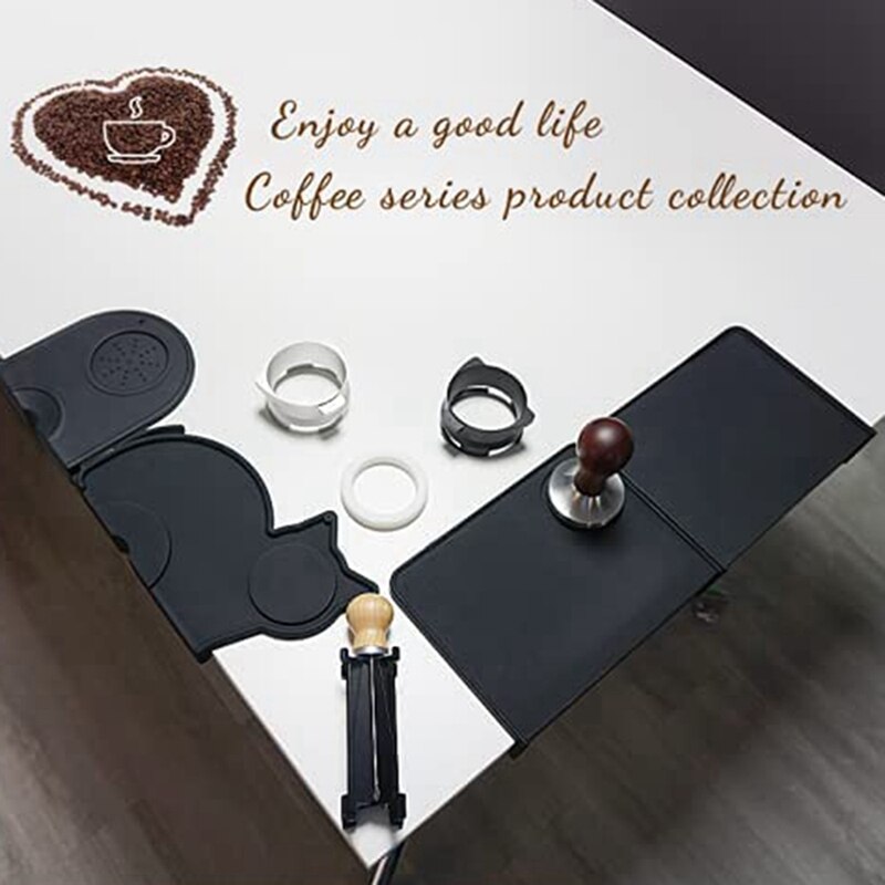 Coffee Tamper Espresso Press with Tamper Mat Handle for Coffee Grounds Barista Espresso Machines Accessory