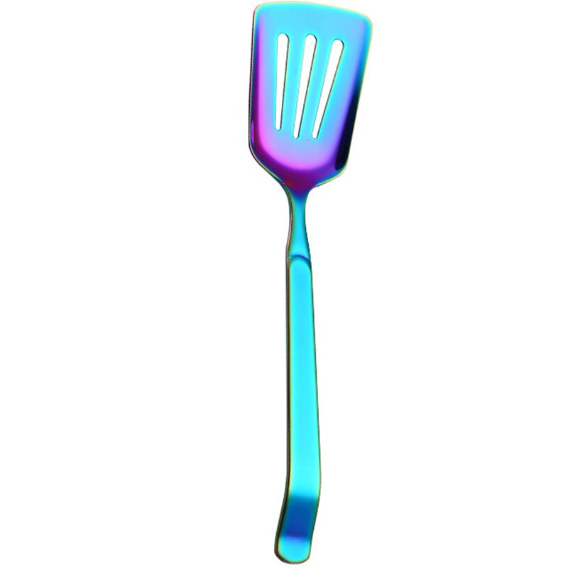 Rainbow Cookware Set Kitchen Accessories Stainless Steel Public Buffet Serving Spoons Fork Turner Colander Kitchenware: Leaky Shovel 